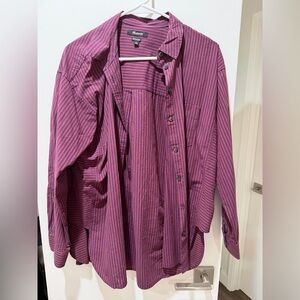 Madewell Purple Striped Women's Button Down Shirt
